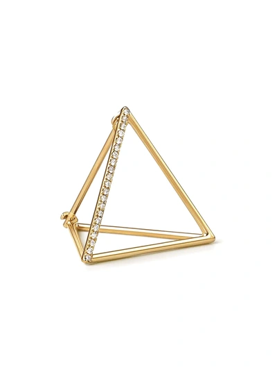 Shop Shihara Diamond Triangle Earring 20 (01) In Metallic