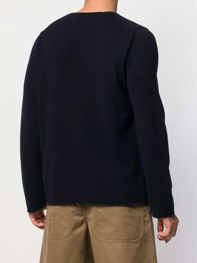 Comme Des Garçons Play Embroidered Logo Jumper In Blue