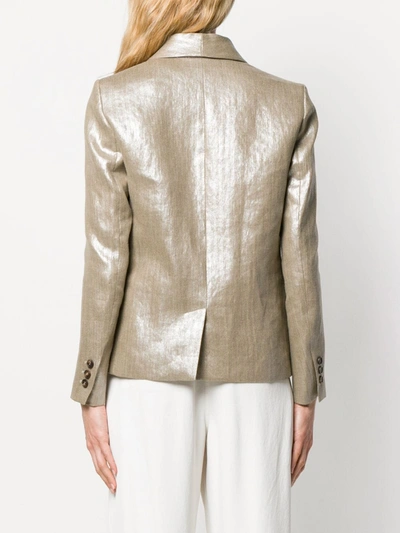 Shop Brunello Cucinelli Classic Slim-fit Blazer In Gold