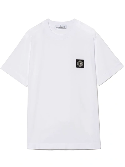 Shop Stone Island Junior Logo-patch Cotton T-shirt In White