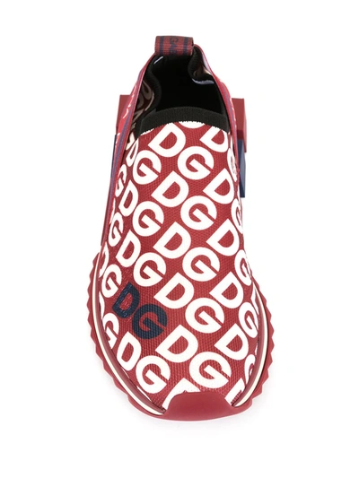 Shop Dolce & Gabbana Sorrento Logo-print Sneakers In Red