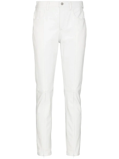 Shop Mm6 Maison Margiela High-rise Slim-fit Trousers In White