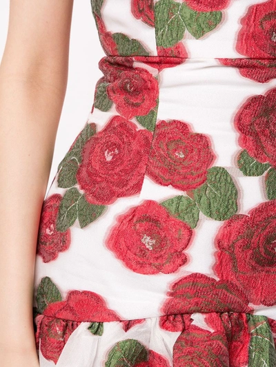 Bambah Roses Ruffle Dress In White