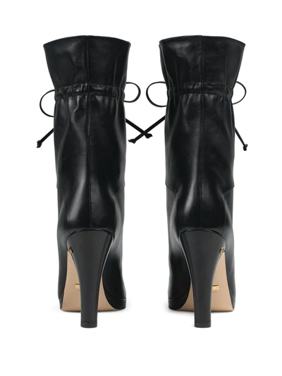 Shop Gucci Drawstring-tie Ankle Boots In Black
