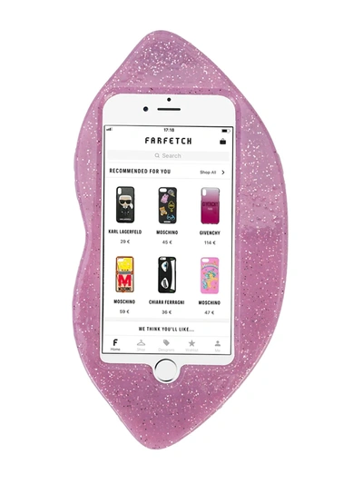 Stella Mccartney Glitter Lips Iphone 7 Case In Pink