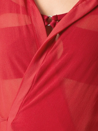 Amir Slama Sheer Panel Dress In Red