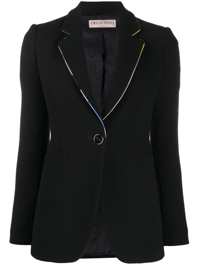 Shop Emilio Pucci Single-breasted Blazer In Black