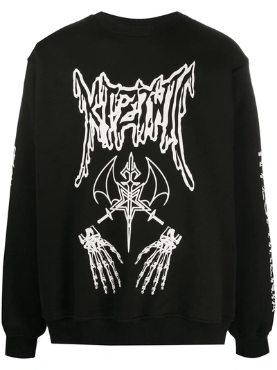Shop Ktz Dead Metal Crew Neck Sweatshirt In Black