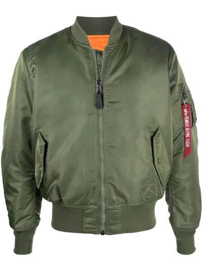 Shop Alpha Industries Ma-1 Reversible Bomber Jacket In Green