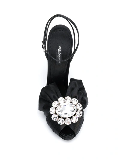 Shop Dolce & Gabbana Bejeweled Stiletto Sandals In Black