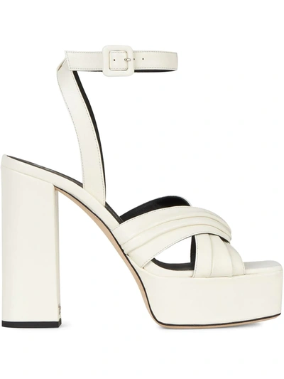 Shop Giuseppe Zanotti Sinuosa Leather Sandals In White