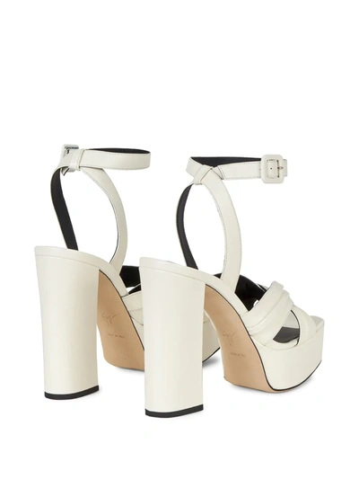 Shop Giuseppe Zanotti Sinuosa Leather Sandals In White