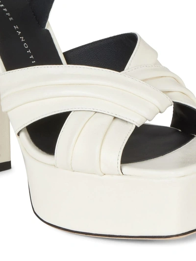 Shop Giuseppe Zanotti Sinuosa Leather Sandals In White
