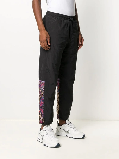 Versace Jeans Couture Track Pants With Leopard Print Insert In Black