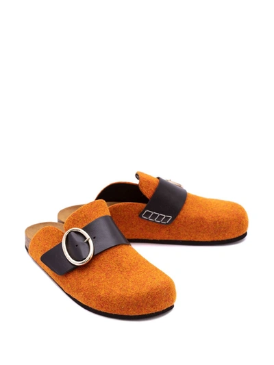 Shop Jw Anderson Felt Loafer Mules In Orange