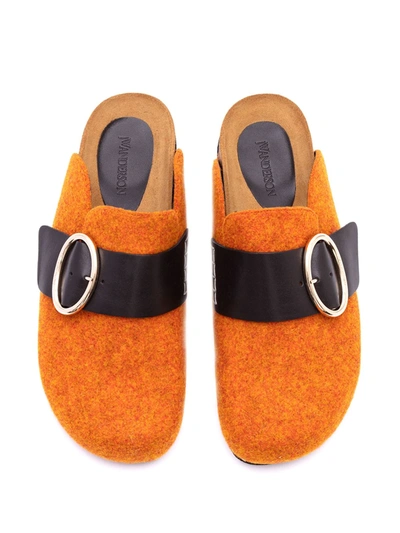 Shop Jw Anderson Felt Loafer Mules In Orange