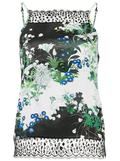 Shop Givenchy Floral-print Lace Detail Top In Black