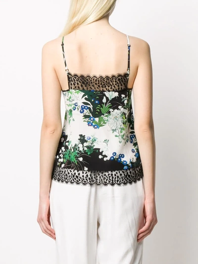 Shop Givenchy Floral-print Lace Detail Top In Black