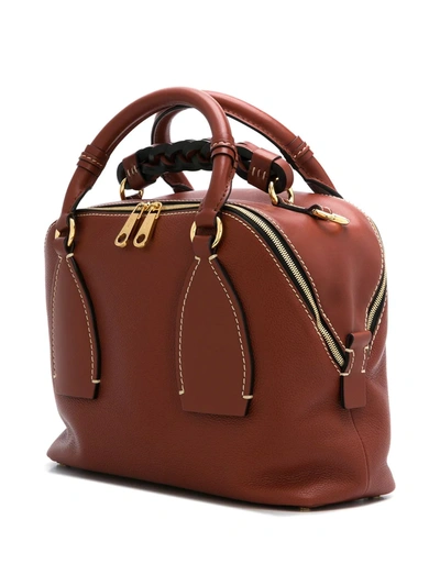 Shop Chloé Medium Daria Tote Bag In Brown