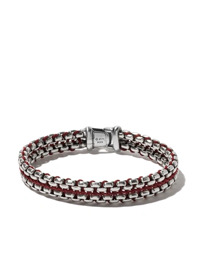 Shop David Yurman Sterling Silver Woven Box Chain Bracelet In Ssrd