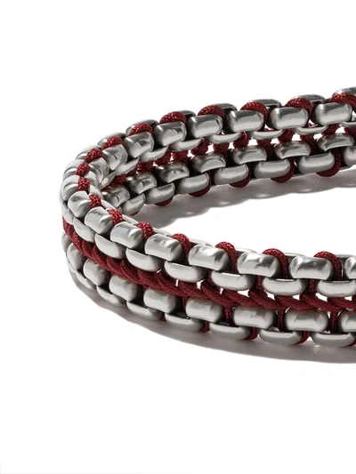 Shop David Yurman Sterling Silver Woven Box Chain Bracelet In Ssrd