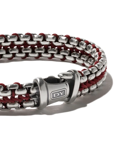 Shop David Yurman Sterling Silver Woven Box Chain Bracelet In Ssrd