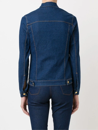 Shop Amapô Slim Fit Denim Jacket In Blue