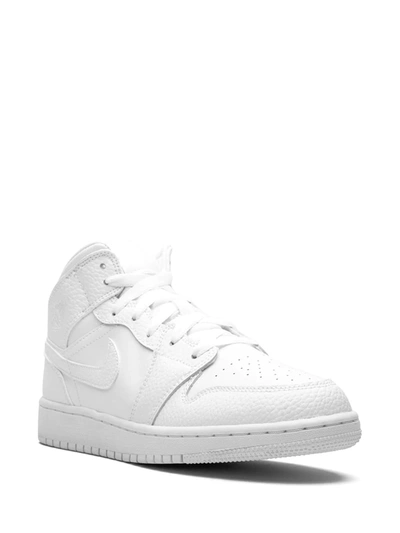 Shop Jordan Air  1 Mid "triple White" Sneakers