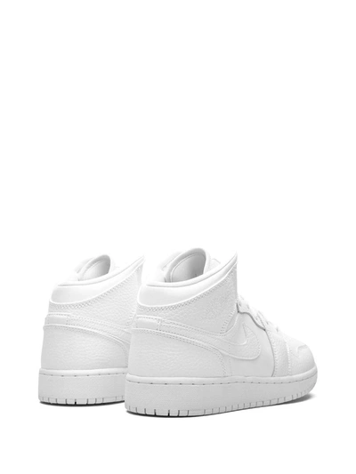 Shop Jordan Air  1 Mid "triple White" Sneakers