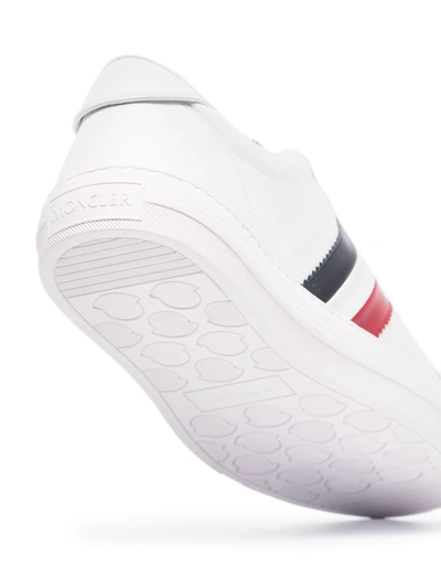 Moncler Monaco Stripe Sneakers In White