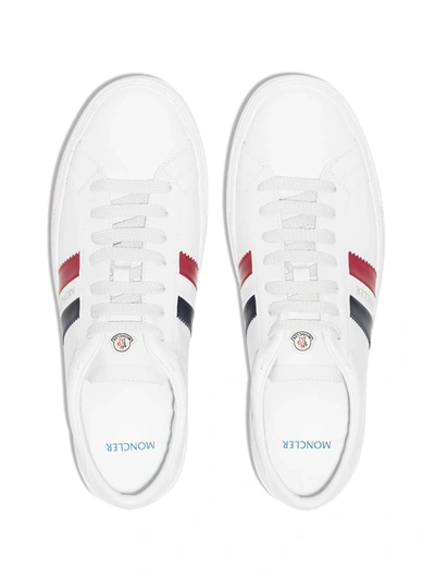 Shop Moncler Monaco Stripe Sneakers In White