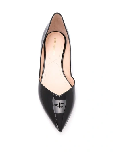Shop Nicholas Kirkwood Casati D'orsay Ballerina Shoes 25mm In Black