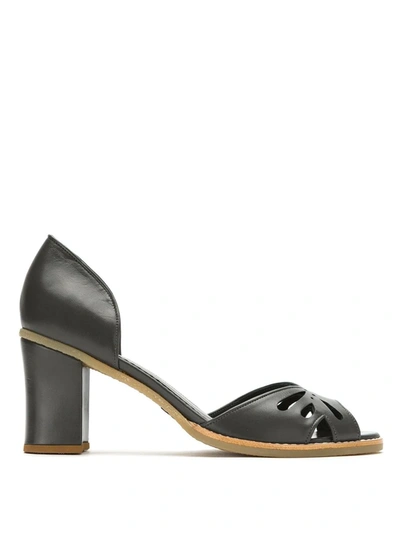 Shop Sarah Chofakian Leather Pumps In Grey