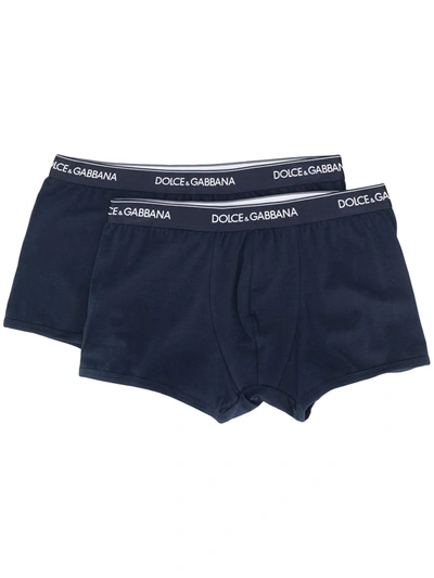 Dolce & Gabbana Logo Boxers Set In Blue