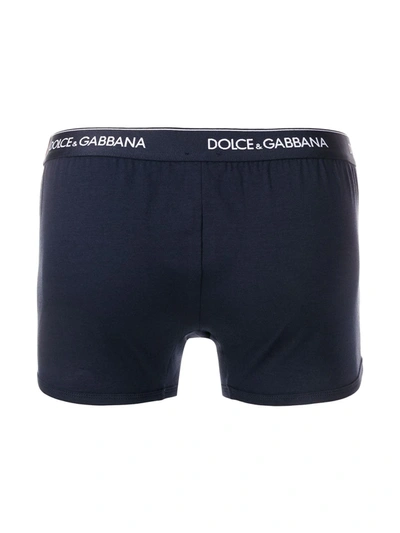 Shop Dolce & Gabbana Logo-waistband Boxer Briefs (pack Of Two) In Blue