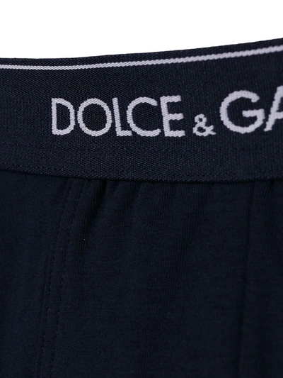 Shop Dolce & Gabbana Logo-waistband Boxer Briefs (pack Of Two) In Blue