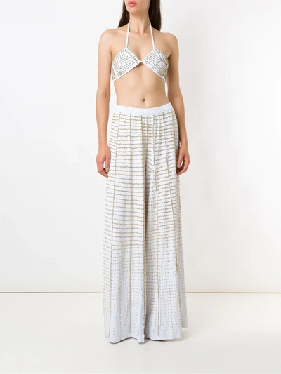 Amir Slama Beaded Bikini Set In White