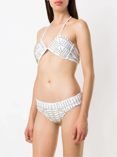 Amir Slama Beaded Bikini Set In White