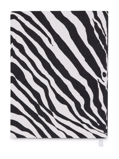Shop Dolce & Gabbana Large Zebra-print Leather Ruled Notebook In White