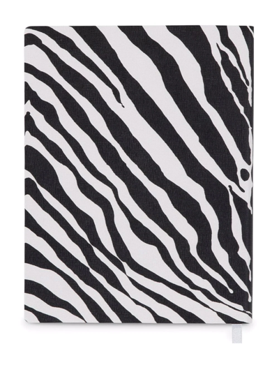 Dolce & Gabbana Large Zebra-print Leather Blank Notebook In White