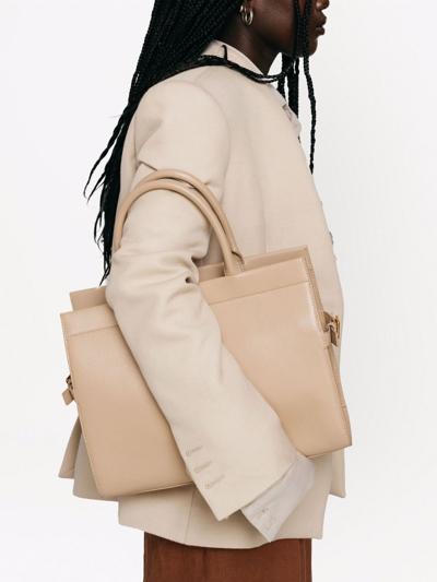 Shop Yu Mei Sonja Nappa Leather Tote Bag In Neutrals