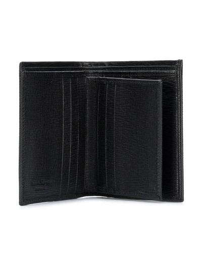 Shop Ferragamo Double Gancio Bifold Cardholder In Black