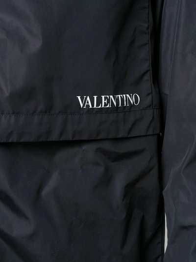 Shop Valentino Logo Print Lightweight Jacket In Blue