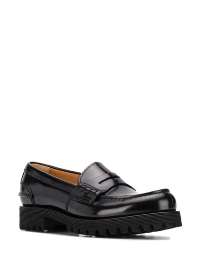 Shop Church's Cameron Brushed Leather Loafers In Black