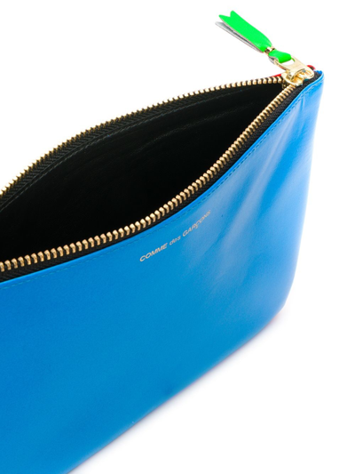 Shop Comme Des Garçons Colour-block Leather Wallet In Blue