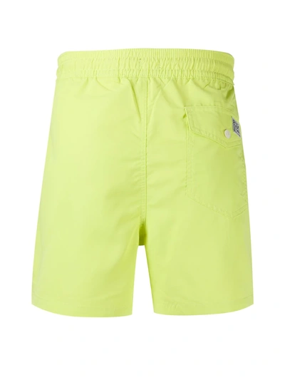 Shop Polo Ralph Lauren Logo Patch Swim Shorts In Green