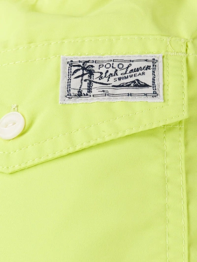 Shop Polo Ralph Lauren Logo Patch Swim Shorts In Green