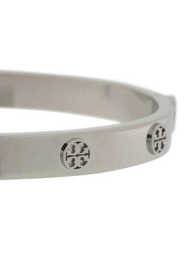 Shop Tory Burch Logo Detail Bracelet In Silver
