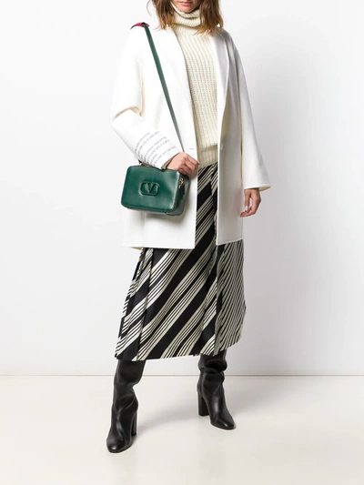 Valentino Compact Drap With Poetry Coat In Cream Color In Neutrals