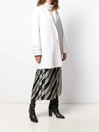 Valentino Compact Drap With Poetry Coat In Cream Color In Neutrals